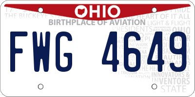 OH license plate FWG4649