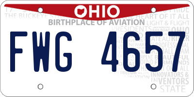 OH license plate FWG4657