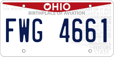 OH license plate FWG4661