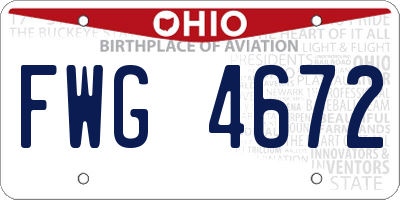 OH license plate FWG4672