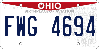 OH license plate FWG4694