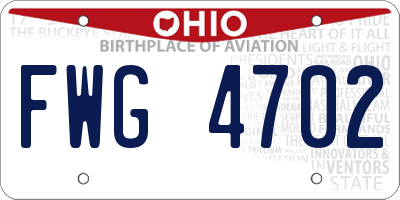 OH license plate FWG4702