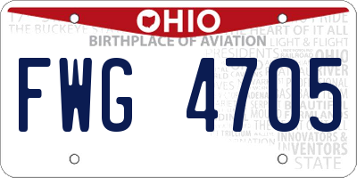 OH license plate FWG4705