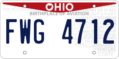 OH license plate FWG4712
