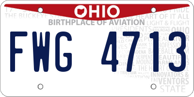 OH license plate FWG4713