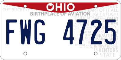 OH license plate FWG4725