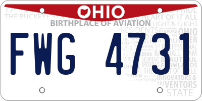 OH license plate FWG4731