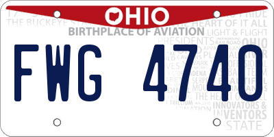 OH license plate FWG4740
