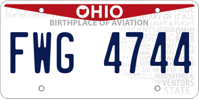 OH license plate FWG4744