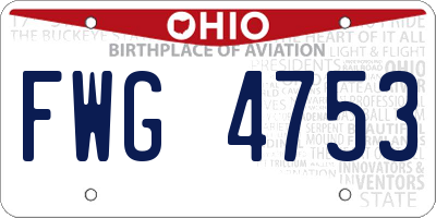 OH license plate FWG4753