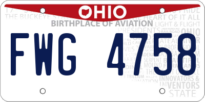 OH license plate FWG4758