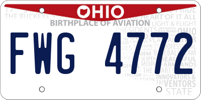 OH license plate FWG4772