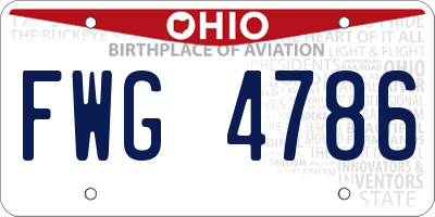 OH license plate FWG4786
