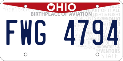 OH license plate FWG4794