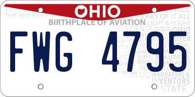 OH license plate FWG4795