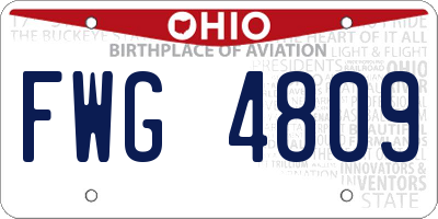 OH license plate FWG4809