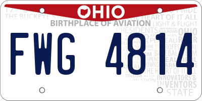 OH license plate FWG4814