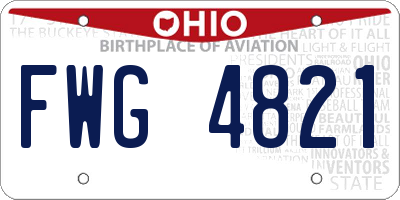OH license plate FWG4821