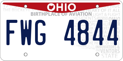 OH license plate FWG4844