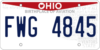 OH license plate FWG4845