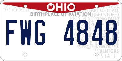 OH license plate FWG4848
