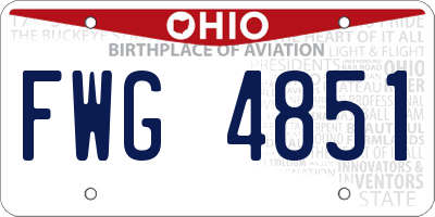 OH license plate FWG4851