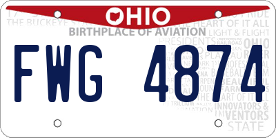 OH license plate FWG4874