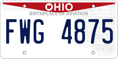 OH license plate FWG4875