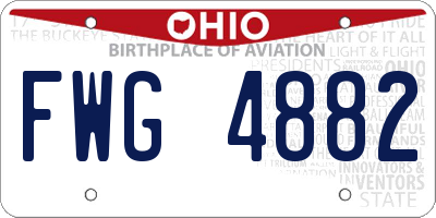 OH license plate FWG4882