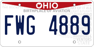 OH license plate FWG4889