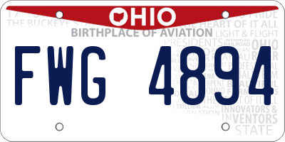 OH license plate FWG4894