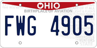 OH license plate FWG4905