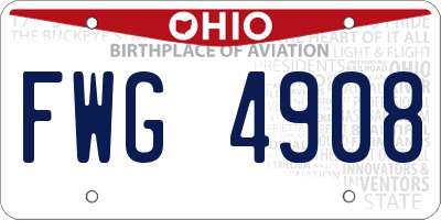 OH license plate FWG4908