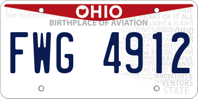 OH license plate FWG4912