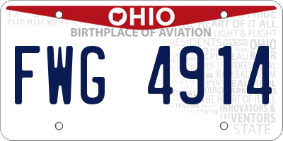 OH license plate FWG4914