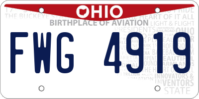 OH license plate FWG4919