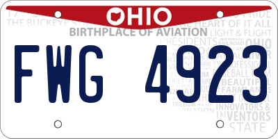 OH license plate FWG4923