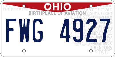OH license plate FWG4927