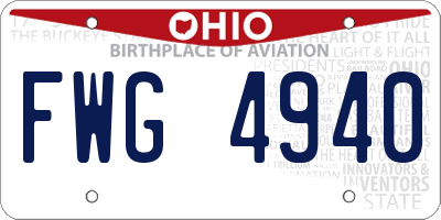 OH license plate FWG4940