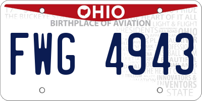 OH license plate FWG4943