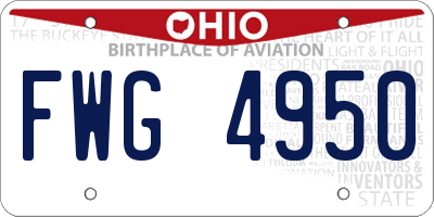 OH license plate FWG4950