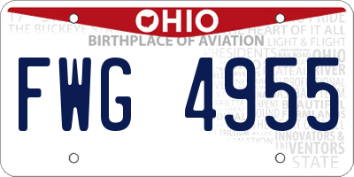 OH license plate FWG4955