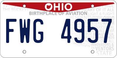 OH license plate FWG4957