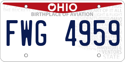 OH license plate FWG4959