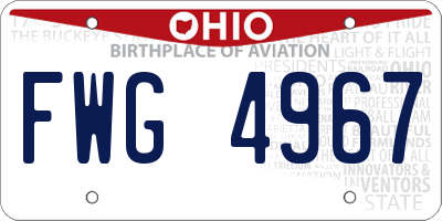 OH license plate FWG4967