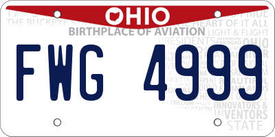 OH license plate FWG4999