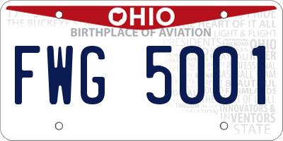 OH license plate FWG5001