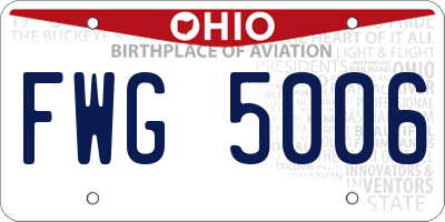 OH license plate FWG5006