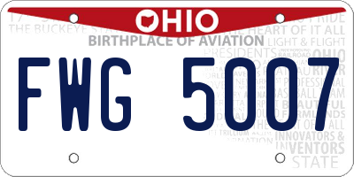 OH license plate FWG5007