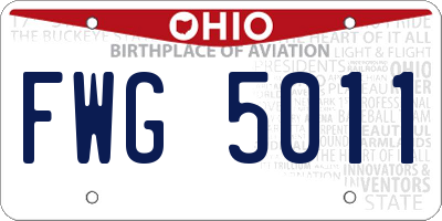 OH license plate FWG5011